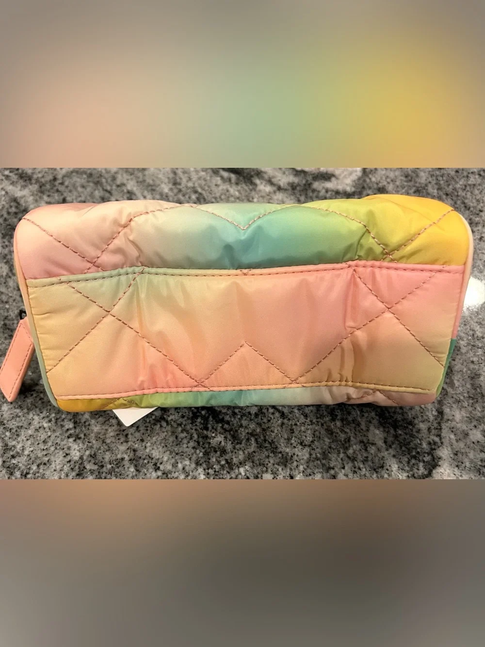 NWT Marc Jacob's Rainbow Colored Quilted Cosmetic Makeup Bag